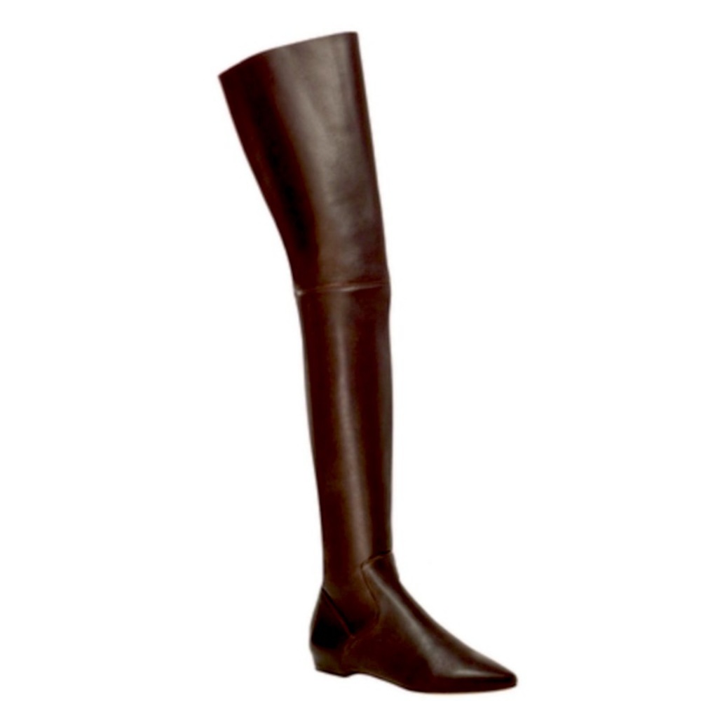 Leon Max leather lambert over the knee flat riding boots NWT.